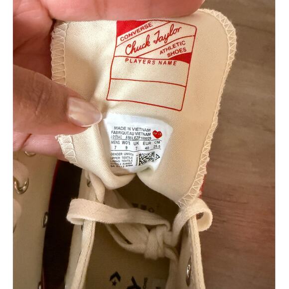 Converse x PLAY Comme des Garçons Chuck 70 A01794C - Unisex Women’s 9 / Men’s 7 - Picture 9 of 13